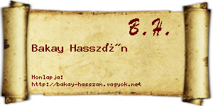 Bakay Hasszán névjegykártya